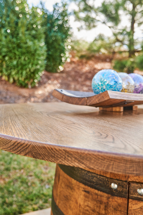 Handmade Whiskey Barrel Pub Table Set with Bar Stools