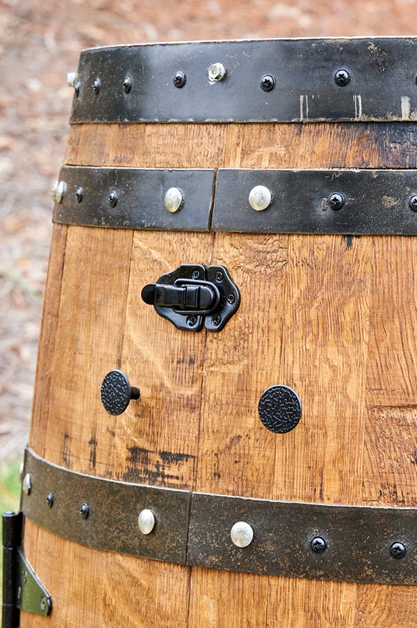 Whiskey Corner Barrel Cabinet double door