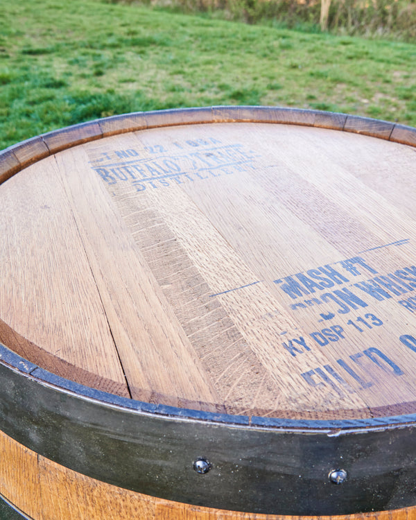 Whiskey Full Barrel Liquor Cabinet Double Door