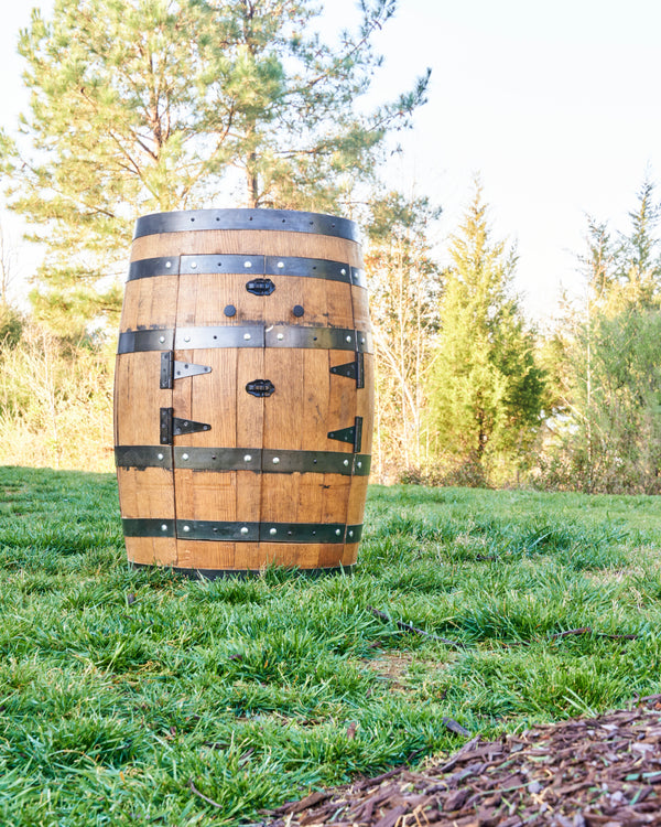 Whiskey Full Barrel Liquor Cabinet Double Door