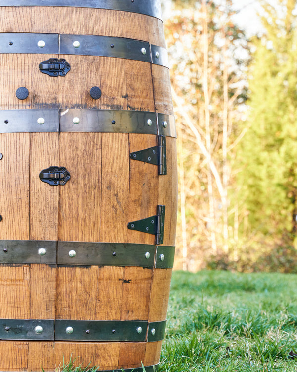 Whiskey Full Barrel Liquor Cabinet Double Door