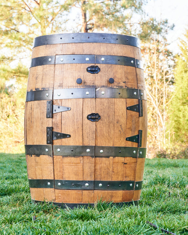 Whiskey Full Barrel Liquor Cabinet Double Door
