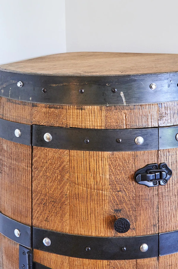 Whiskey Corner Barrel Cabinet double door