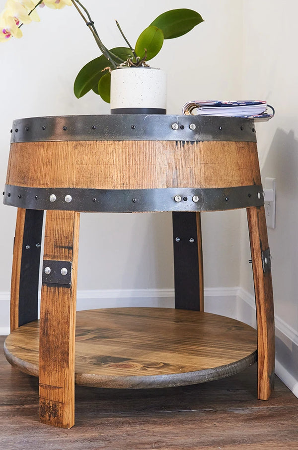 Whiskey Barrel Side/ End Table