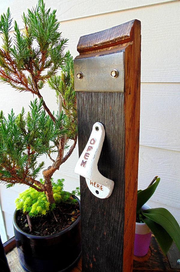 Wall mounted Whiskey Barrel Bottle Opener