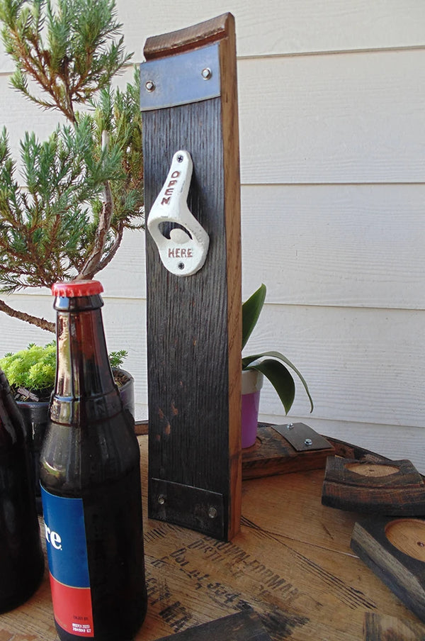 Wall mounted Whiskey Barrel Bottle Opener