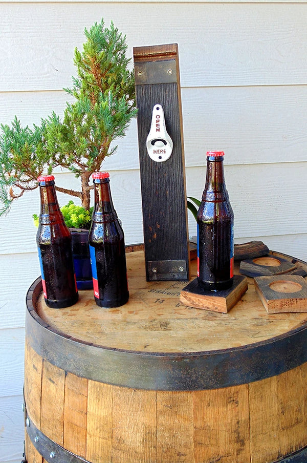 Wall mounted Whiskey Barrel Bottle Opener