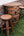 3/4 Whiskey Barrel Bar Table with Stools