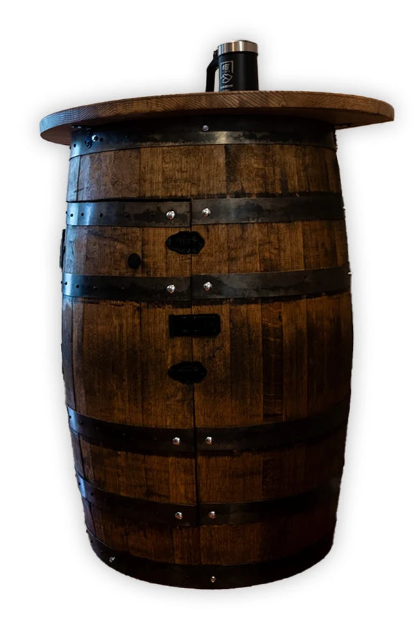 3/4 Whiskey Barrel Bar Table with Stools