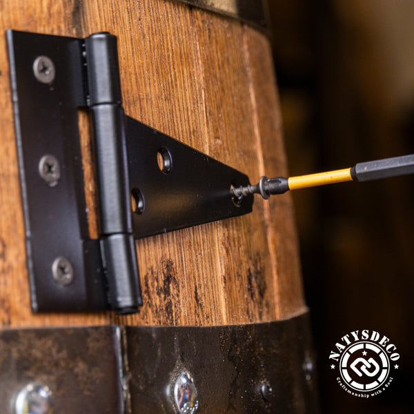 Whiskey Full Barrel Liquor Cabinet Double Door