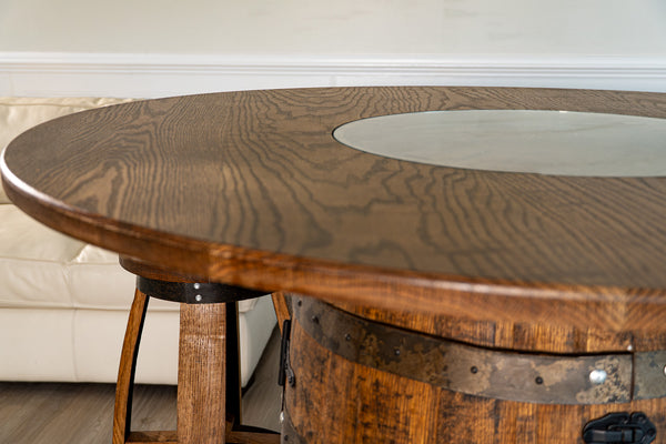 Whiskey Barrel table Set with Stools -Outdoor Barrel Table with Stools Set