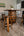 Whiskey Barrel table Set with Stools -Outdoor Barrel Table with Stools Set