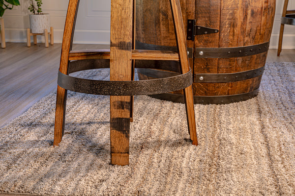 Whiskey Barrel table Set with Stools -Outdoor Barrel Table with Stools Set