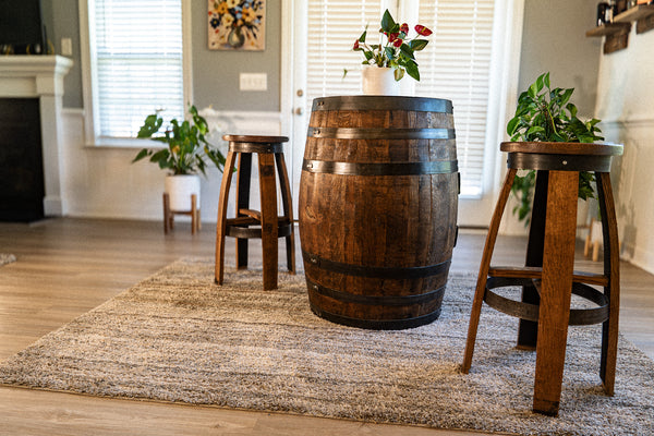 Bourbon Whiskey Barrel Stools with Swivel