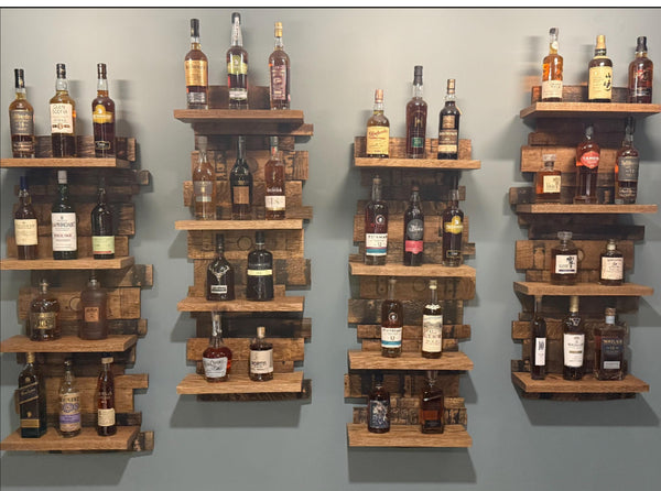 Whiskey Barrel Wall Shelf - Handmade Reclaimed Wood Decor