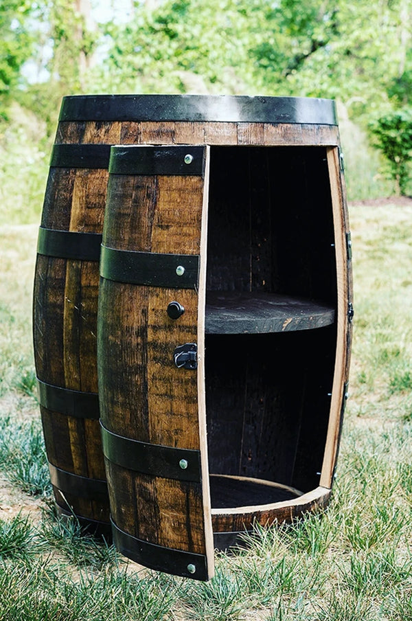 Whiskey Full Barrel Liquor Cabinet Single door