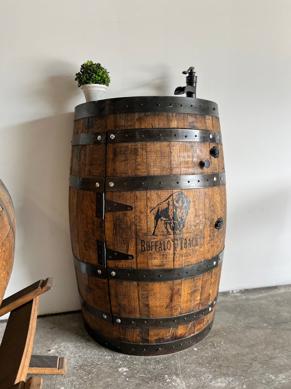 Half Whiskey Barrel Vanity Sink