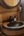 3/4 Whiskey Barrel Vanity with Black Hammered Sink and Faucet
