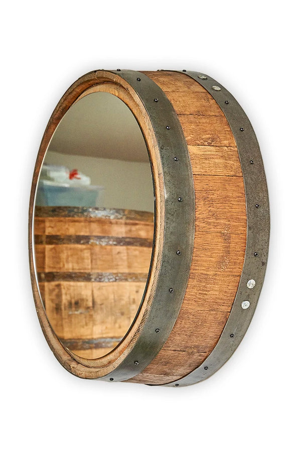 Whiskey Barrel Round Mirror