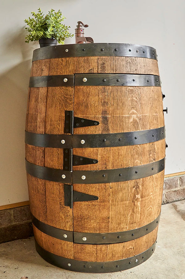 3/4 Whiskey Barrel Vanity with Cooper Hammered Sink and Faucet