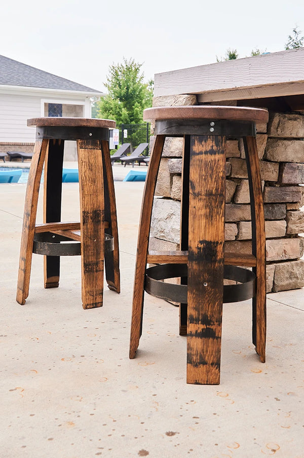 Bourbon Whiskey Barrel Stools