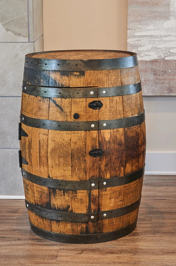 Whiskey Full Barrel Liquor Cabinet Single door