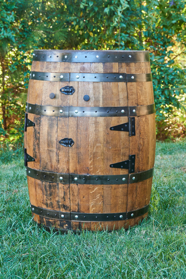 Whiskey Full Barrel Liquor Cabinet Double Door