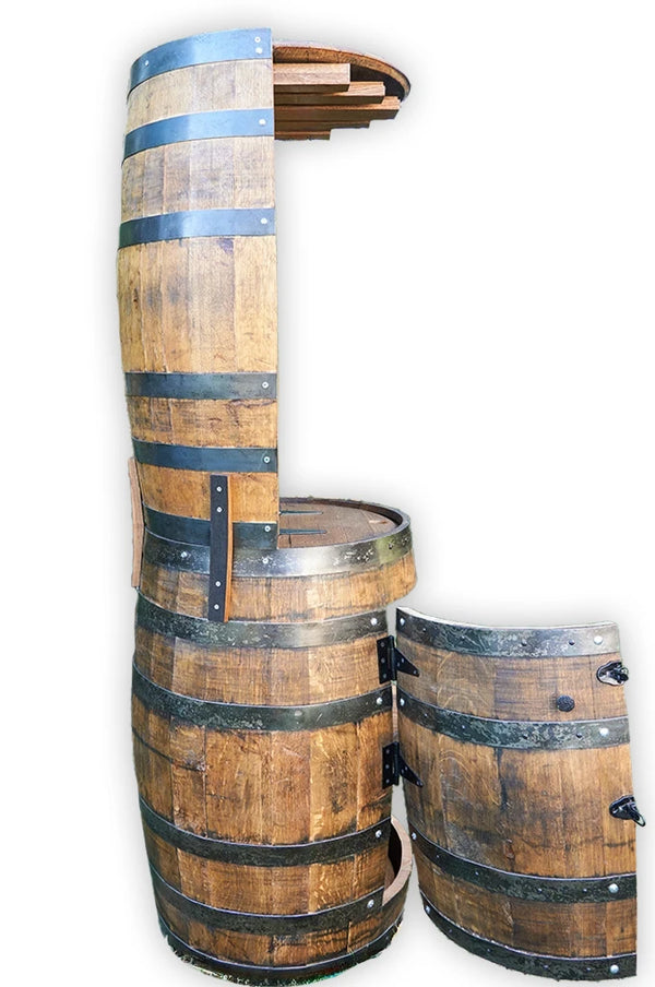 Double Whiskey Barrel, Display Liquor Cabinet