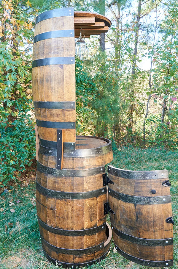 Double Whiskey Barrel, Display Liquor Cabinet