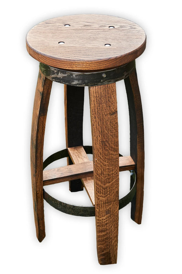 Bourbon Whiskey Barrel Stools with Swivel