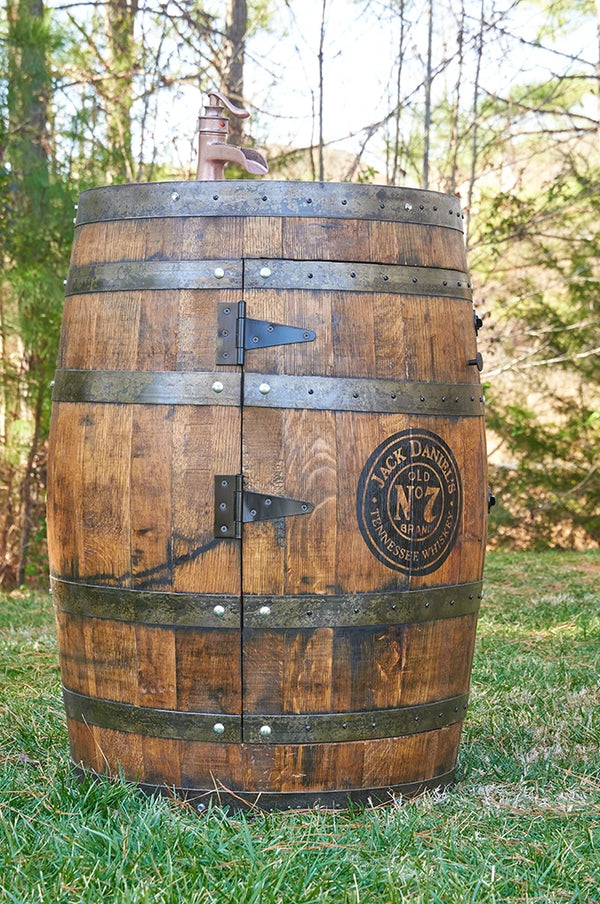 3/4 Whiskey Barrel Vanity with Cooper Hammered Sink and Faucet