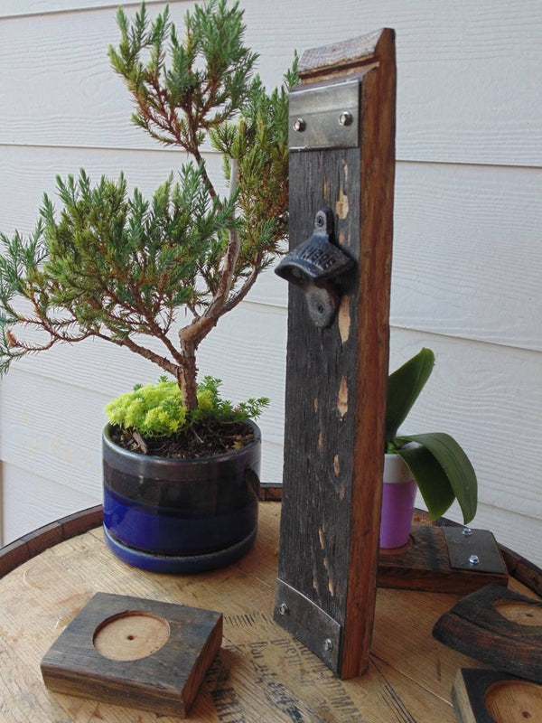 Wall mounted Whiskey Barrel Bottle Opener