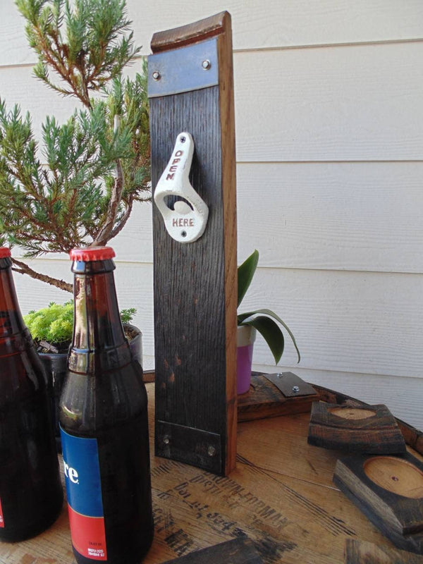 Wall mounted Whiskey Barrel Bottle Opener