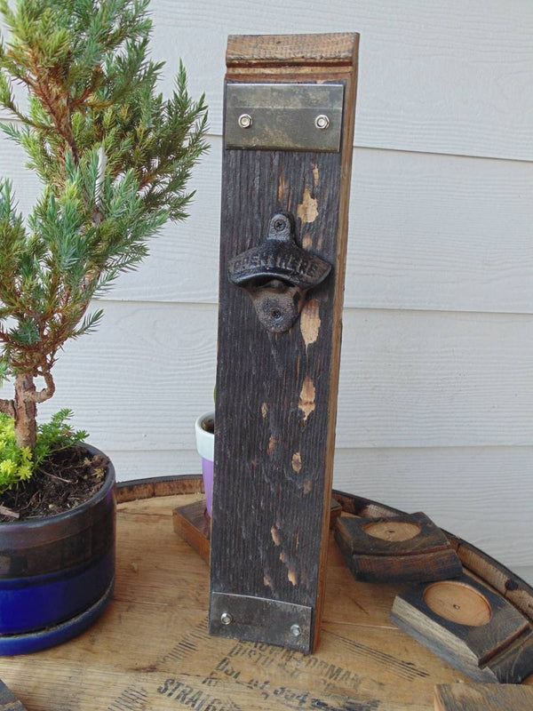 Wall mounted Whiskey Barrel Bottle Opener